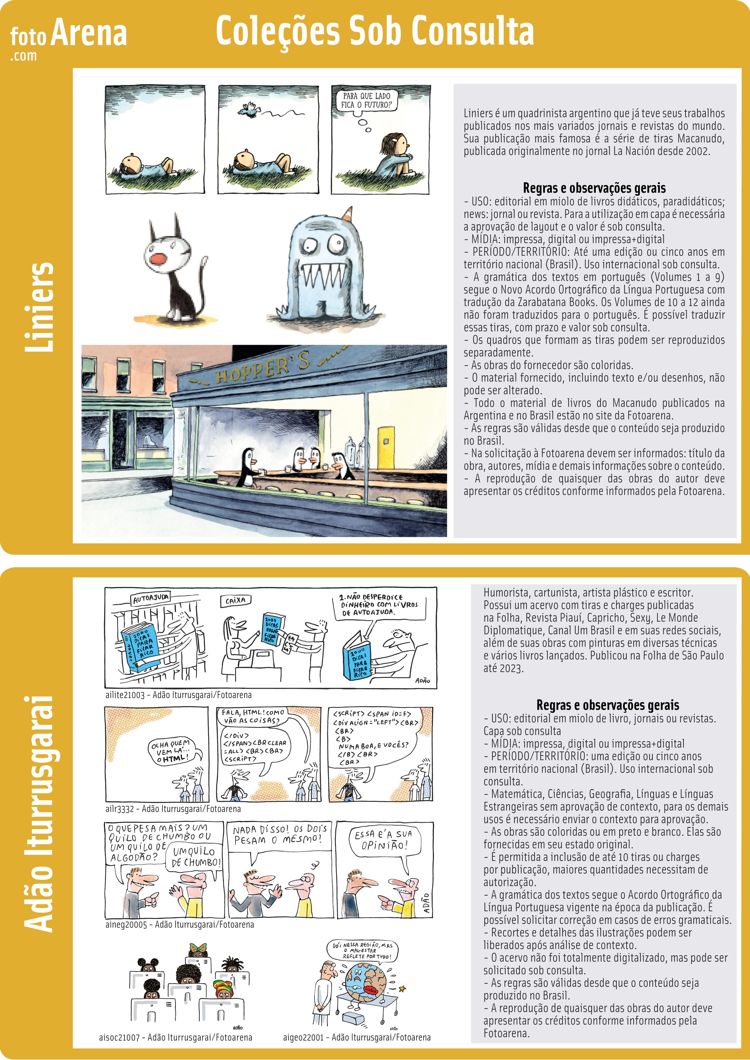 Regras do fornecedor Liniers e Adão